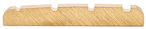 Musiclily Basic Messing E-Bass Sattel Vorgekerbt Brass Bass Nut für 4-Saiter Precision/Jazz Bass, 42x3,5x6mm