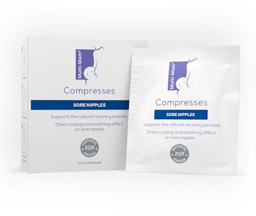 Multi-Mam Compresses for Breastfeeding Mothers – Intensive Care and Treatment of Sore and Irritated Nipples - Instant Cooling and Soothing Gel Pad - Essential Aid for Breast-Feeding Mums - Pack of 12
