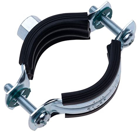 38-46 mm Morsetto per tubi con rivestimento in gomma nera, Clip per tubi in due parti con montaggio a parete M8, Supporto per tubi, gancio ad anello diviso, staffa per tubi regolabile (2 pezzo)