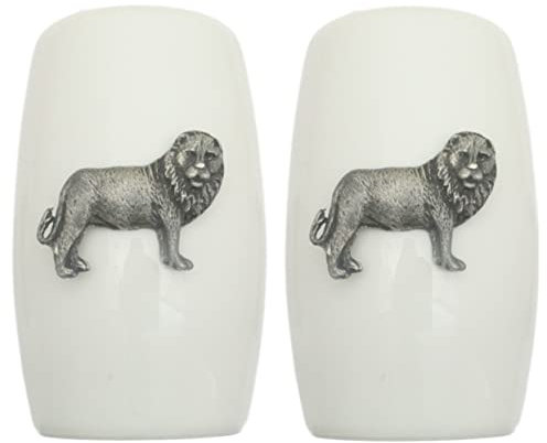 Lion China Salt and Pepper Shakers Cruet Set Modern White CSP 222