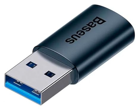 Baseus Convertidor Ingenuity Series Mini OTG Adaptador USB-A 3.1 Macho a Tipo-C Hembra Azul (ZJJQ000103)