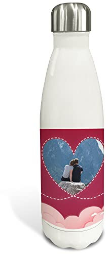 LolaPix Botella Acero. Botella Personalizada Nombre/Foto. Botella Agua Acero Inoxidable. Térmica de doble capa. Libre BPA. 500ml y 750ml. Regalo Original. San Valentín. Love Fly