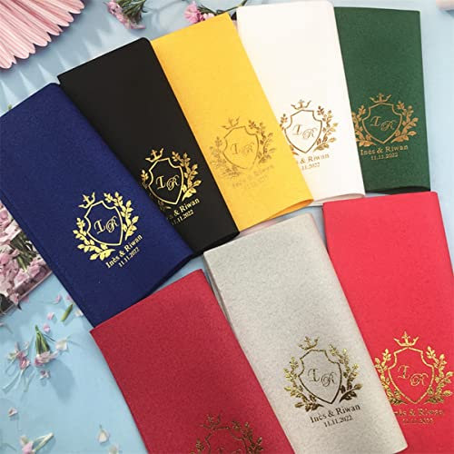 jifu Personalisierte Servietten, individuelle Servietten, Event-Servietten, Hochzeitsservietten, Party-Servietten, Geburtstagsservietten, Probeessen, Braut-Sho (50 Stück)