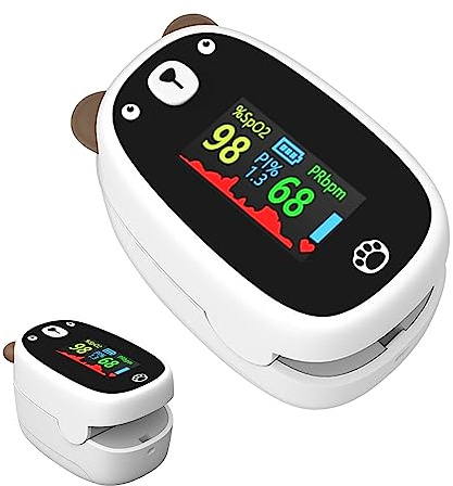 Pediatric Oximeter,Fingertip Pulse Oximeter OLED Display Blood Oxygen Saturation and Heart Rate Monitor SpO2 Finger Pulse Oximeter for Kids & Children