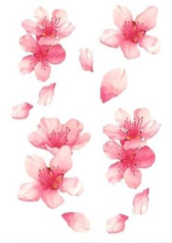 2 pcs Cherry Blossom Temporary Tattoo Waterproof Lasting Female Peach Blossom Small Fresh Clavicle Pink Sticker Simulation