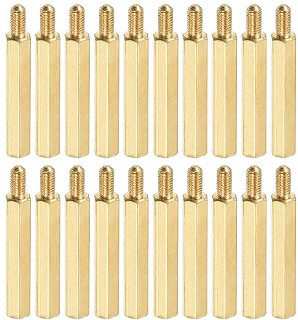 QUARKZMAN M3 Männlich bis Weiblich Sechskant Abstandhalter x 20Stk Sechskant Hauptplatine Koppelmutter für Computer und Leiterplatte [Gold]
