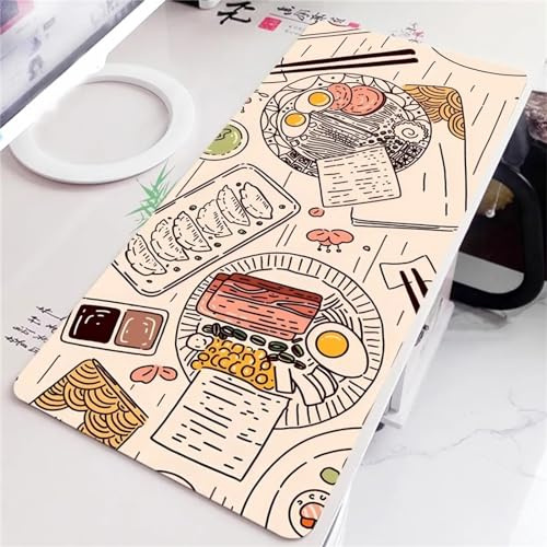 Grand Tapis de Souris de Jeu Gourmet Food Tapis de Souris XXL Gaming 600x400x2mm Tapis de Souris avec Base en Caoutchouc antidérapante pour Souris Claviers Gamer Bureau
