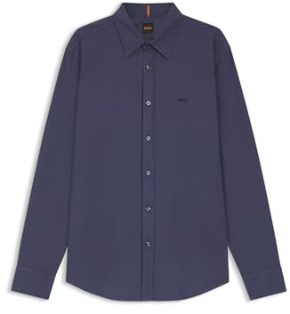 BOSS Chemise Regular en Popeline De Coton avec Logo Brodé