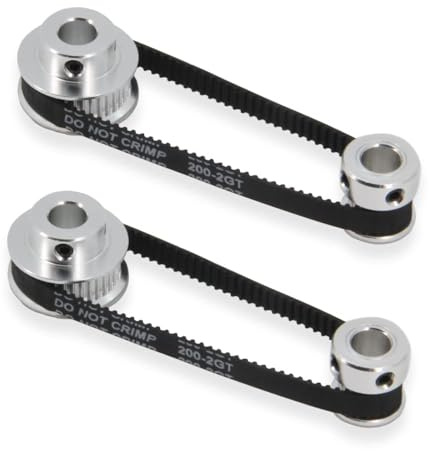 TUZUK 2-teiliges Set GT2 Synchronrad 20 und 36 Zähne, 8 mm Bohrung, Aluminium-Zahnriemenscheibe mit 2 Stück Länge, 200 mm Breite, 6 mm Riemen (20-36T-8B-6)
