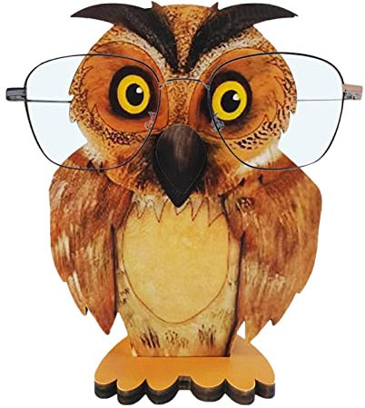 Eastuy Eulen-Brillenhalter,Hölzerner Eulen-Brillenständer handgefertigt - Brillenhalter-Eulenständer zum Aufbewahren Ihrer Brille, um EIN Verkratzen oder Zerdrücken der Gläser zu vermeiden