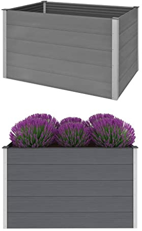 Willood Garten Hochbeet WPC 150x100x91 cm Grau