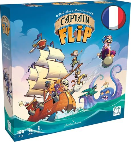 Asmodee Play Punk Captain Flip - Giochi da tavolo - Giochi di strategia - Gioco per adulti e bambini a partire dagli 8 anni - 2-5 giocatori - Versione Francese