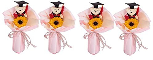 Alipis 4 Pz bouqué matrimonio craft bouquet di fiori di laurea oggetti di scena per foto il mazzolino di festa mazzo di girasoli Rosa decorazioni girasole decorare