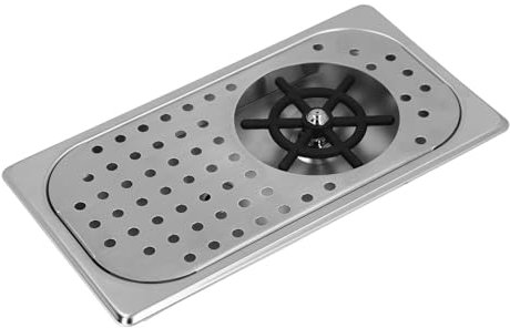 Rinceur de Pichet, Rinceur de Verre D'évier de Cuisine en Acier Inoxydable avec égouttoir et Bac D'égouttage, Lave-tasse Automatique pour Bar, café, Maison, Hôtel (12,8x6,9 pouces)