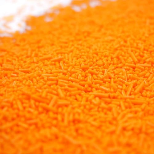 Streuselheld Jimmies Orange 80g Zuckerstreusel | Orange Sprinkles als kreatives Topping für Torten, essbare Deko-Streusel auf Muffins, Cupcakes und Geburtstagskuchen