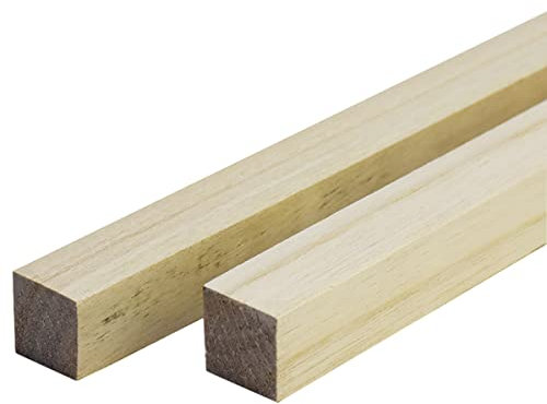 ALMLNLL Holzstäbchen Holzdübel Holzdübelstangen, unbearbeitete Holzstäbe, quadratische Holzstäbe for Basteln for Kunsthandwerk, Länge 300 mm/5 mm x 5 mm x 300 mm, 45 Stück(5Mm*5Mm*300Mm)