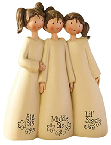 Obelunrp Figurine delle sorelle angeli Guardian figurina ornamenti per la mamma regalo per la mamma decorazioni per la casa 3 ragazze, figurine di angeli custode, figurine di ornamenti angeli