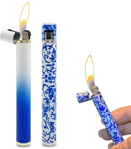 VIPAVA Tragbare Feuerzeuge aus Metall im 2er-Pack, Winddichte weiche Flamme, Schleifscheibe im Alten Stil, nachfüllbar, Feuerzeug mit Einstellbarer Flamme for Camping im Innen- und Außenbereich(2pcs)