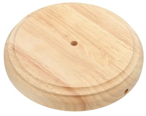 PATIKIL 7.5 x 1.3 Wooden Lamp Base, Round Solid Wooden Base Wood Desk Lamp Display Stand Replacement for Bedroom Bedside Table Lamps DIY