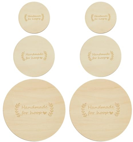 BENECREAT 6 Stück 3 Größen Holzrücken zum Fertigstellen von Stickrahmen, 15/10/7,6 cm runder Kreuzstichrahmen für Weihnachtsschmuck, DIY praktisches Nähhandwerk