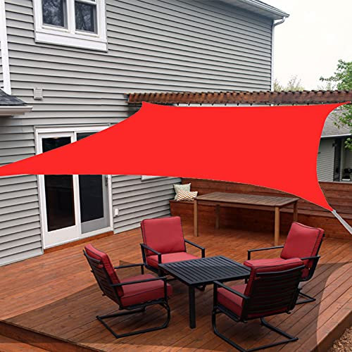 Tenda parasole 4 m x 8 m, rettangolare, per patio, garage coperto, cortile, parasole, vela ombreggiante, colore rosso, ideale per giardino ed esterno