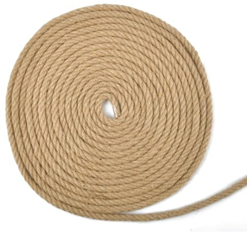 15m Garden Jute Rope Cord 10mm,Hemp Rope String Jute String Thick Brown Twine for Crafts,Decorating,Packing,Bundling,Gardening,Camping