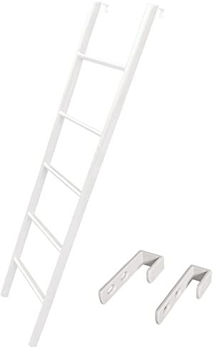 SZITW Échelle superposée en métal Blanc pour Camping-Car/remorque de Voyage/lit de Camping-Car, échelles de lit surélevées pour dortoir avec Crochets, échelle de loft au Sol (Taille : 175 cm/68,8