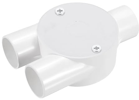 sourcing map PVC Conduit Box Junction Box Y-shaped 3 Way 25mm with Cover, M4 Screws for Home Hose Electrical Conduit Electronic Projects