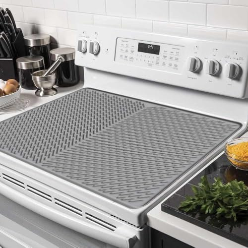 Abulun extra large silicone stove top cover, hob covers for electric cookers, induction hob protector mat for ceramic hob, heat resistant glass top cover