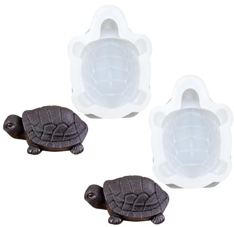 WLNEXT Confezione da 2 stampi in silicone a forma di tartaruga, stampi per cioccolato, fondente, stampi per torte, dessert, texture in silicone