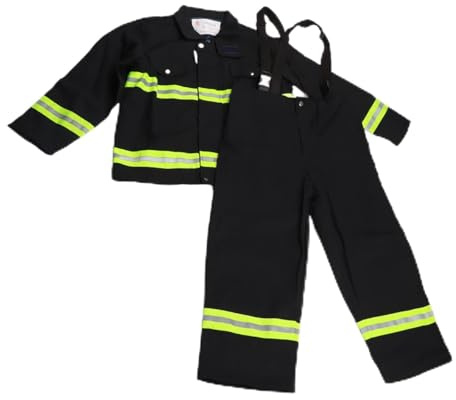 Flamskyddande kläder eldsäkra värmebyggda reflekterande kappbyxor skyddande kostym för brandmän svetsar hårda miljöer ren bomull mörkblå m l xl xxl (M)
