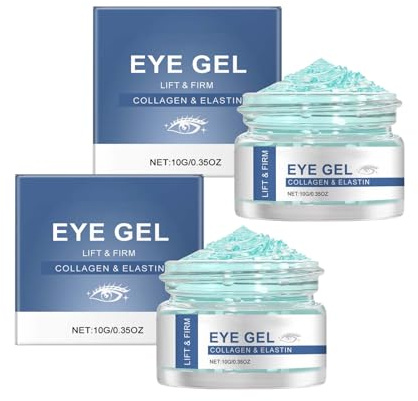 2PC Crema de gel, Gel- Crema Contorno de Ojos Antiedad, Gel de Agua Hidratante y Contorno de Ojos, Instant Eye Cream, Reduce Arrugas, Bolsas y Ojeras, para Piel Radiante y Joven, Todo Tipo de Piel