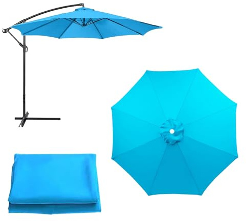 DUYULIANG Replacement Parasol Canopy For Garden Umbrella, Large Patio Umbrella Cloth Waterproof, UV30+ Protection, 2 2.5 2.7 3 3.5m, 6 8Ribs, For Deck Balcony Outdoor Awning(Blue,2.5M/6Ribs)