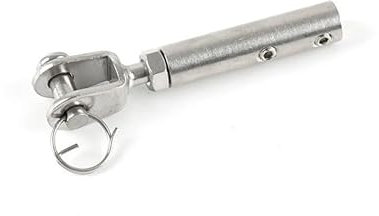 WANGBINGXING Drahtseilklemme for 8mm Kabelgeländer-Kit Drahtseil Gabelbacken-Spannungsklemmenanschluss Kippanker mit Sechskant-Madenschraube Seilklemme