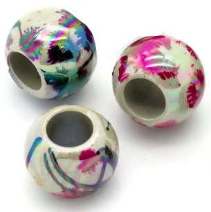 500 Acrylperlen 8mm bunt mit Muster rund mit Loch 4mm Kunststoffperlen zum basteln auffädeln Perlen Schmuckherstellung DIY Schmuckperlen Spacer