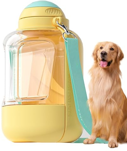 Dog Travel Water Bottle, Hiking Dog Bottle, Portable Hydration Jug, Pet Feeder Sipper Style Water Drinker, Puppy Spout Container Carrier, Canine Tooth Hiking Bottle, Outdoor Piston Bottle