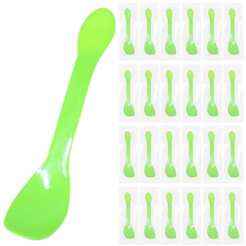 100 Dessertlöffel,Grün Eislöffel, Kleine Löffel, Wiederverwendbare Löffel Set für Dessert Pudding Mousse Party