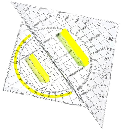 Equerre à Manche : Set De Deux Triangles Et Un Carré, Grand Triangle (22,5cm) Et Petit Triangle (15,7cm), Avec Angles Utilisable Comme Rapporteur D'angle, équerre école Pour Dessin Et Cartographie