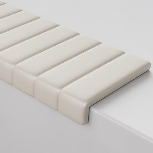 Aeovot Treppen-Sitzkissen Indoor/Outdoor aus Kunstleder - Wasserfest/rutschfest Klemmkissen Sitzauflagen für Stadiontribünen Gartenmöbel Bank Erkerfenster Restaurant Café(Gray-1,35x35 cm13.8x13.8 in)