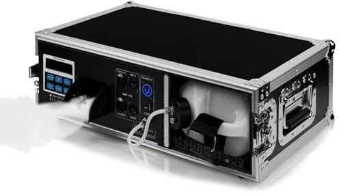 Machine à fumée professionnelle 1500 W, pour scène, avec télécommande DMX, flight case, réservoir de liquide de 3 L, sortie de fumée réglable, mini-fumoir pour fête et mariage.