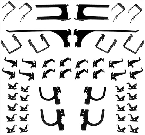 Wall Control 52-Piece Metal Hook Assortment - Black Steel Tool Board Hooks, Bulk Pack - Multi-Style Set Slotted Metal Pegboard Only - Garage, Shop, Kitchen, Home Storage Organization