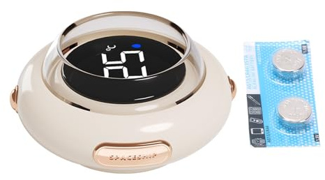 Mulcort Baby-Badethermometer mit LED-Digitalanzeige, 3-farbiger Kontrollleuchte, automatischer Ein-/Ausschaltfunktion für die Wassertemperatur, Raumschiff-Design für Kinderbadezimmer