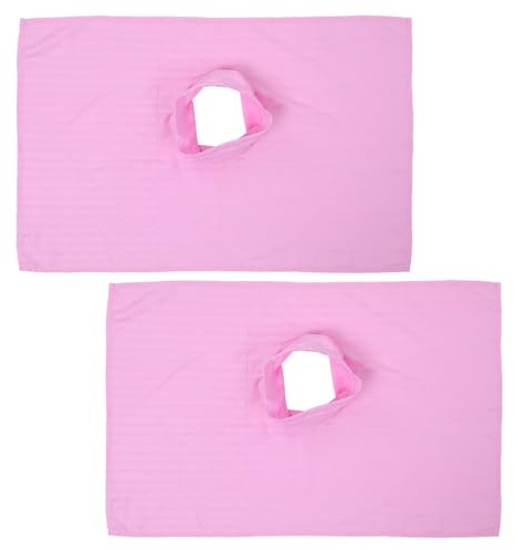 2 Stück Gesichtsauflagen für Massageliege aus Stoff, Rosa | Spa und Salon, Schnell Trocknend, Wiederverwendbar, Ergonomische Ausrichtung, Professioneller Stil