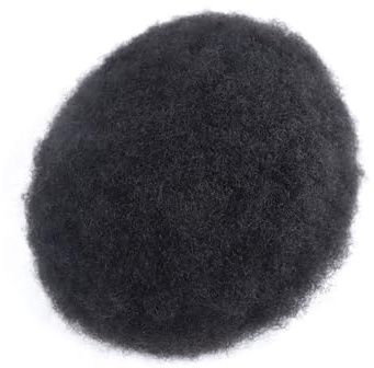 Kurze Perücke für Männer Echthaar-Perücke mit feiner Monofil- und NPU-Basis, runder Ansatz, 8 x 10 Afro-Locken-Toupet Abdeckung Kahler Stellen