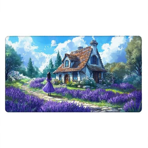 Tappetino Mouse Gaming XXL, 1600x800x3mm Grande Tappetino Scrivania Cuciti Base in Gomma, Mouse Pad Impermeabile Antiscivolo, PC Desktop Ufficio, Migliora Precisione Velocità (Foresta Cielo) xR7-695