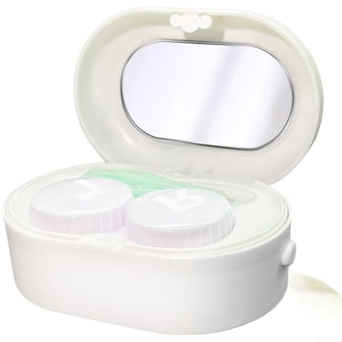 TONIXY 1 étui de nettoyage vibrant pour lentilles de contact, boîte de nettoyage portable avec tourbillon à 360° pour lunettes et verres de couleur, matériau ABS de qualité alimentaire, un bouton