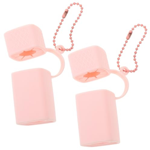 Silikon Lippenstiftbeutel mit Kette, 2 Stück-Pack, Rosa, Tragbar | Handtasche und Reisen, Herzförmige Aussparung, Modernes Design, Geeignet für Frauen