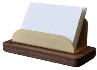 DHYUACN Porte Cartes De Visite En Bois Boîte à cartes de visite/livret, supports Table bureau haut gamme en laiton et bois massif