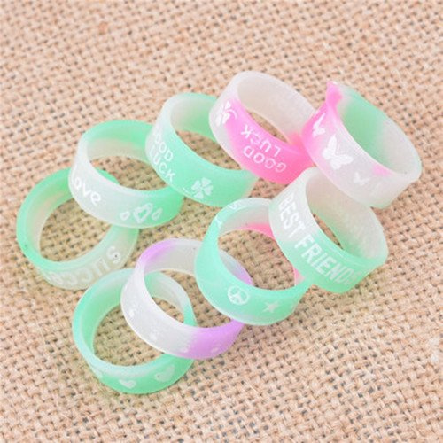 DEKPRO 10PCS LED Silicone Vape Bandes de Protection Anneaux Anti-poussière Anti-poussière pour RDA RBA RTA mécanique Mods - Couleur aléatoire (10PCS Random Mix Colour(LED))