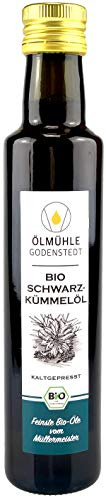 Bio Schwarzkümmelöl | 1. Kaltpressung | gefiltert | 500ml | mit Öko-Strom in Deutschland hergestellt, direkt aus der Ölmühle Godenstedt